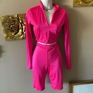 Fashion Nova Hot Pink Two-Piece Set